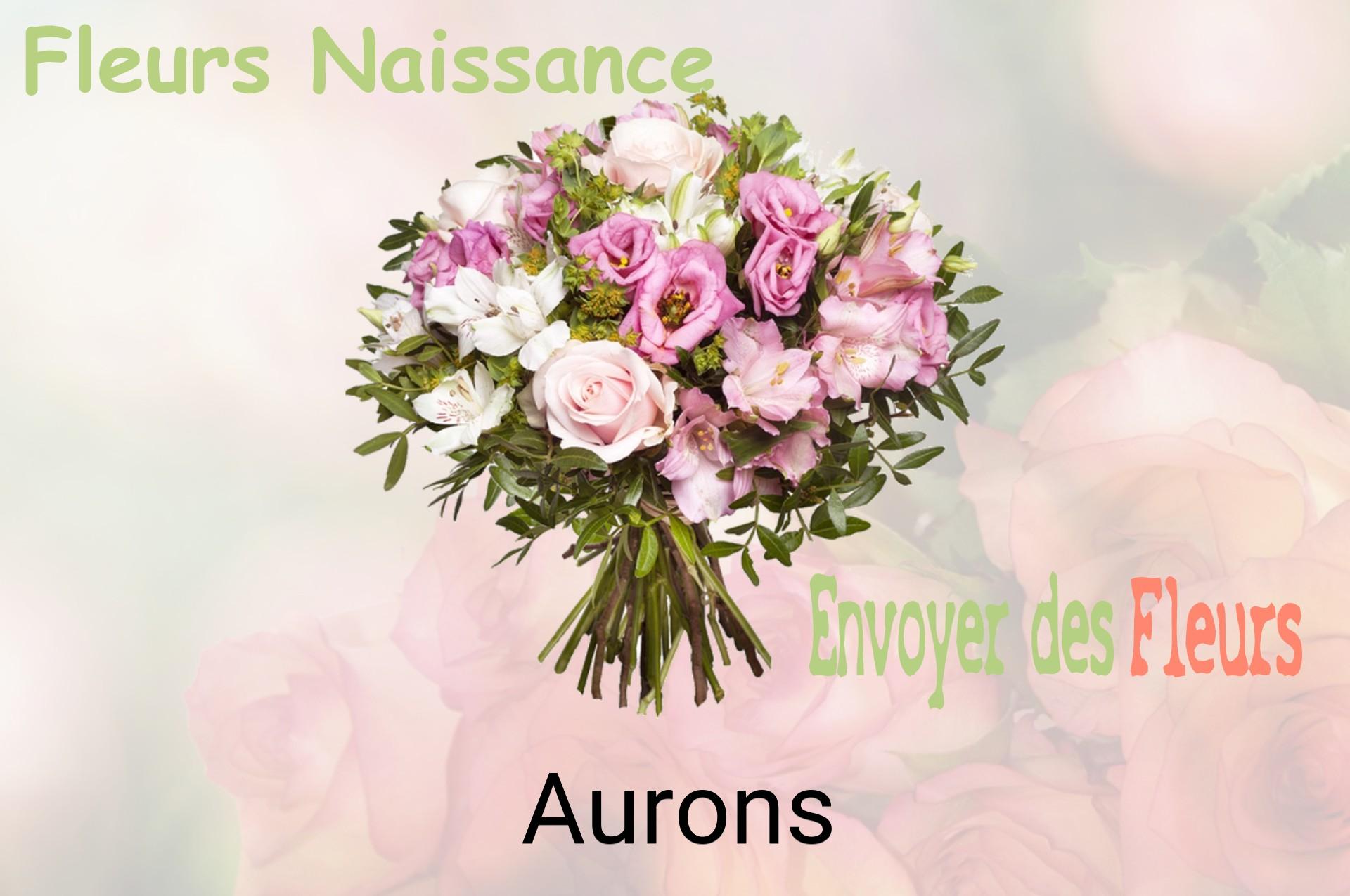 Bouquet de fleurs de naissance livré à Aurons