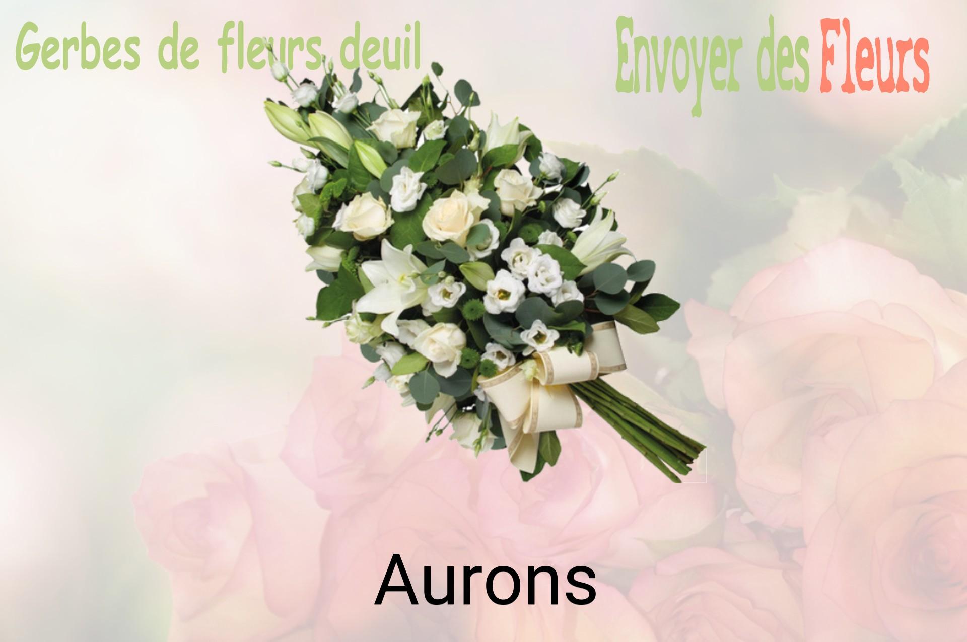 Gerbe de fleurs de deuil livrée à Aurons